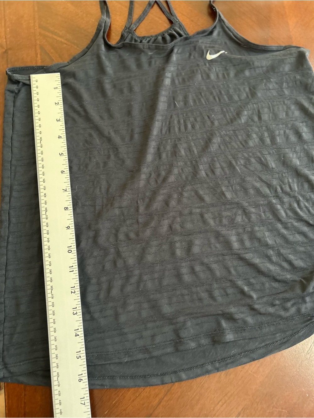 Nike Black Tank, Shorts & Multicolor Stripe Capri Leggings Set size M - Picture 4 of 9